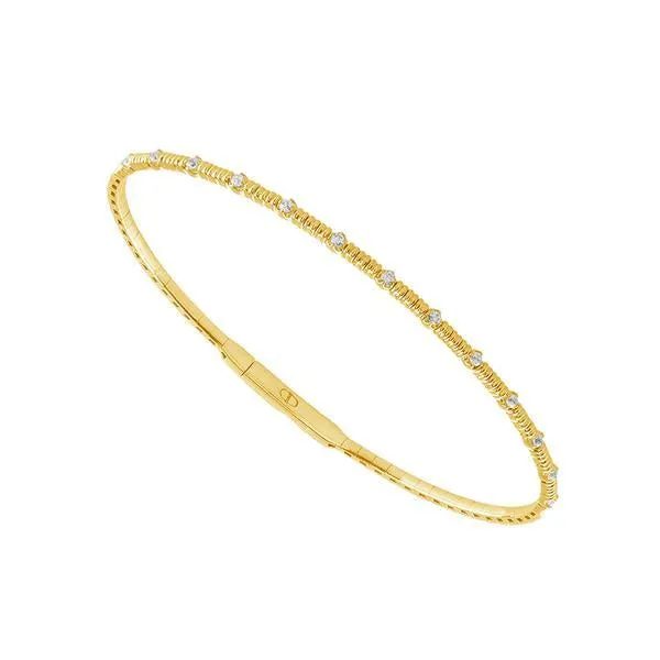 14K White Gold 0.20 Ct. Tw. Diamond Twisted Bangle Bracelet