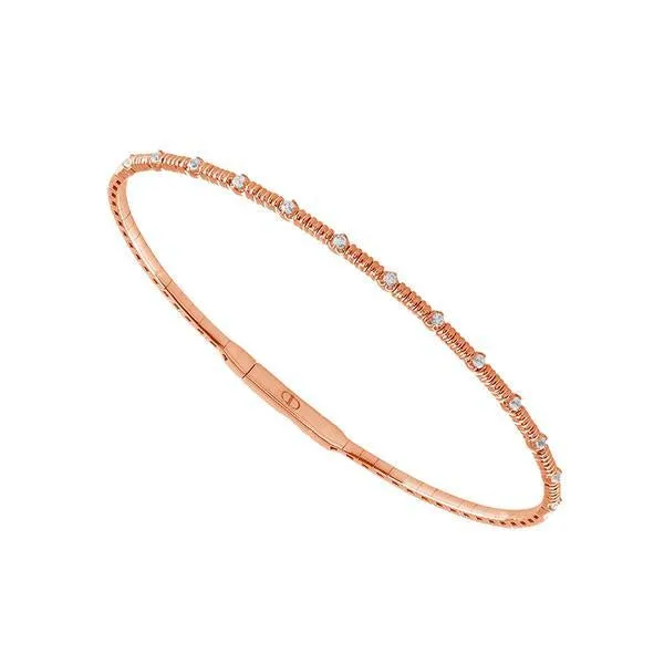 14K White Gold 0.20 Ct. Tw. Diamond Twisted Bangle Bracelet