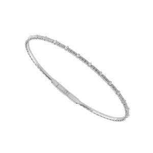 14K White Gold 0.20 Ct. Tw. Diamond Twisted Bangle Bracelet