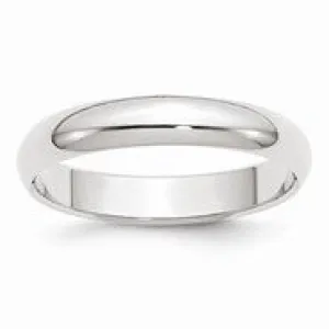 14k White Gold 4mm Half-Round Wedding Band Ring