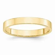 14k Yellow Gold 3mm Lightweight Flat Wedding Band Ring