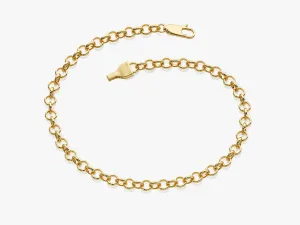 14k Yellow Gold 4.0mm Rolo Chain Bracelet