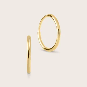 14MM 14k Yellow Gold Infinity Hoop Earrings