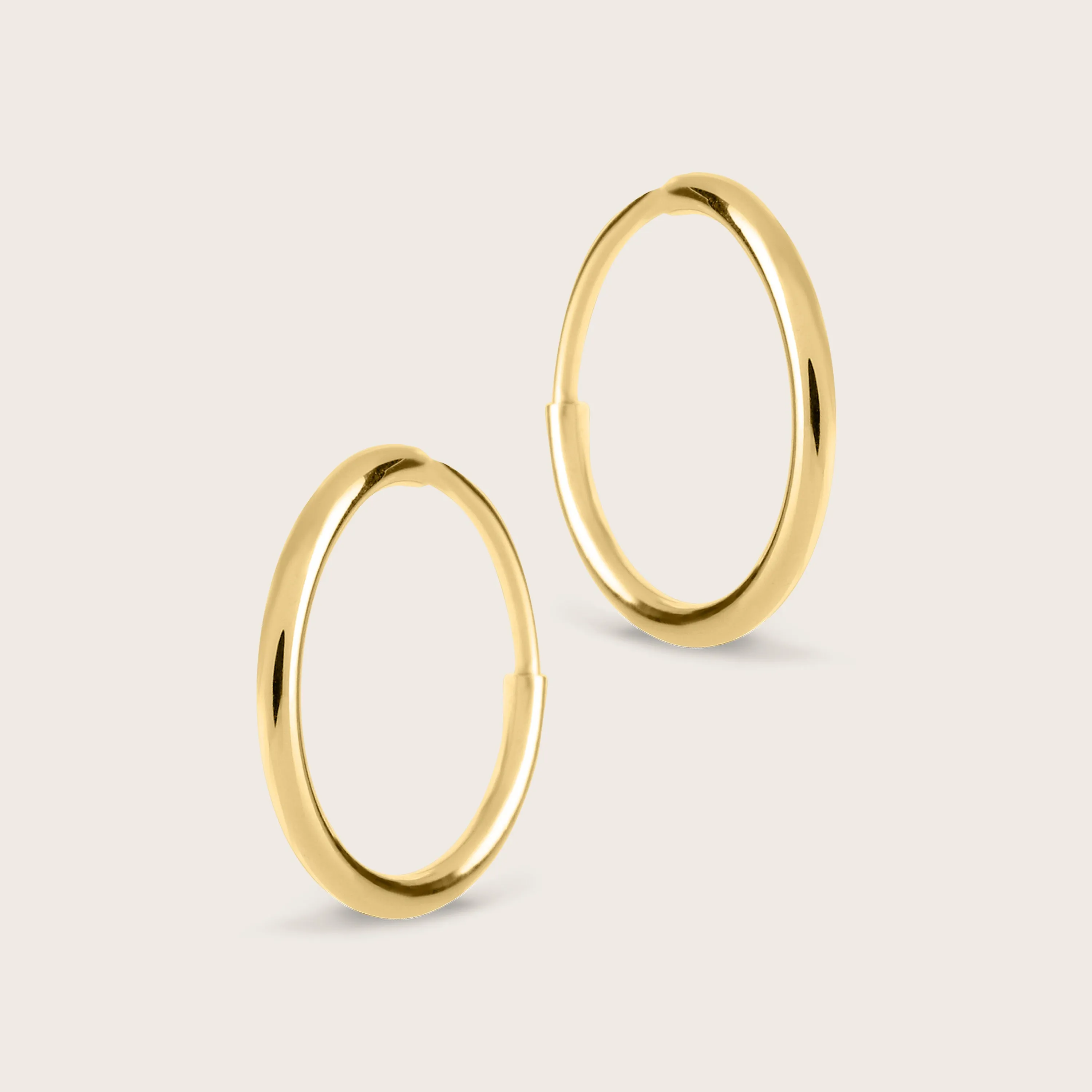 14MM 14k Yellow Gold Infinity Hoop Earrings