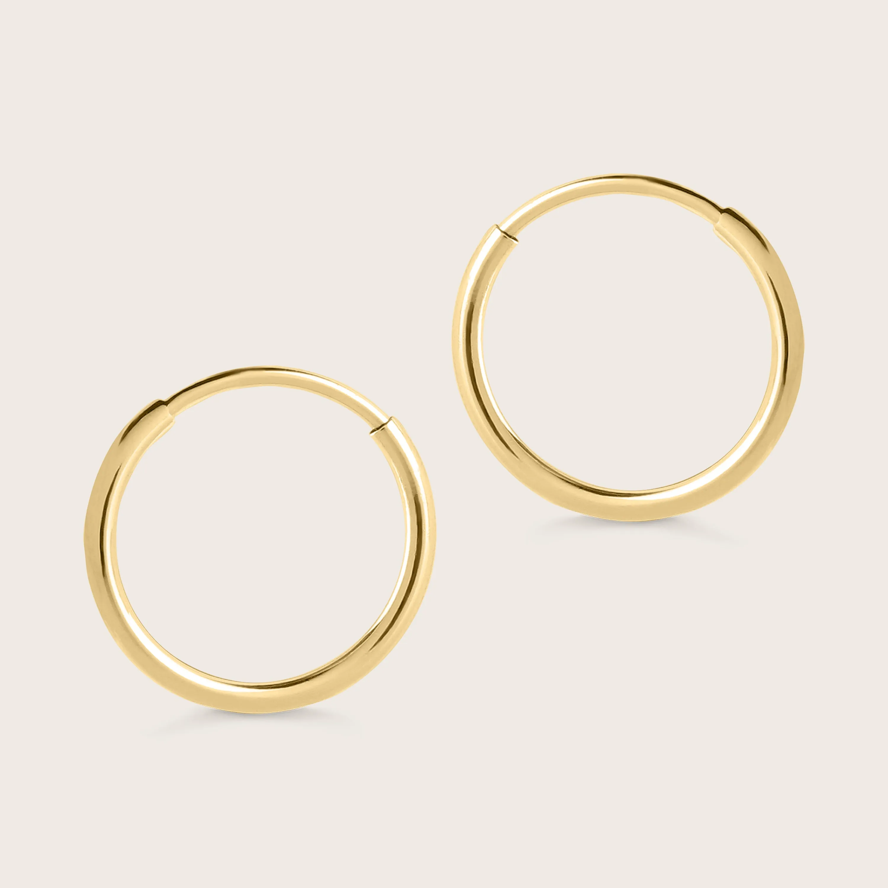 14MM 14k Yellow Gold Infinity Hoop Earrings