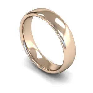 18ct Rose Gold Medium Weight Slight Court 5mm Wedding Ring