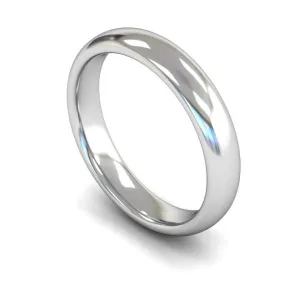 18ct White Gold Heavyweight Traditional Court/Flat Edge 4mm Wedding Ring