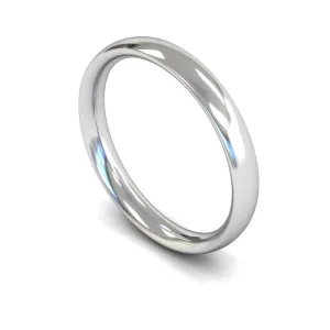 18ct White Gold Medium Weight Traditional Court 3mm Wedding Ring