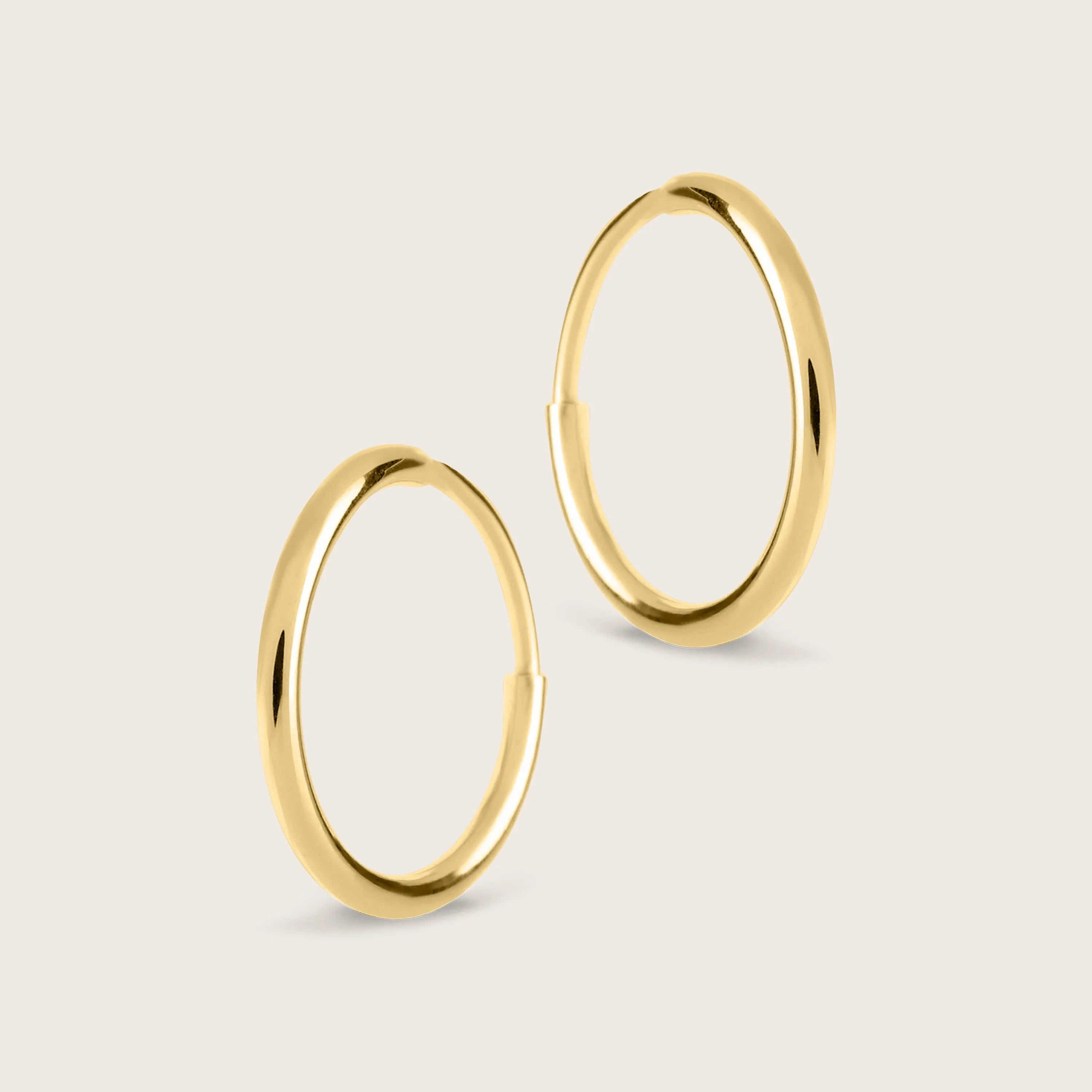 18MM 14k Yellow Gold Infinity Hoop Earrings