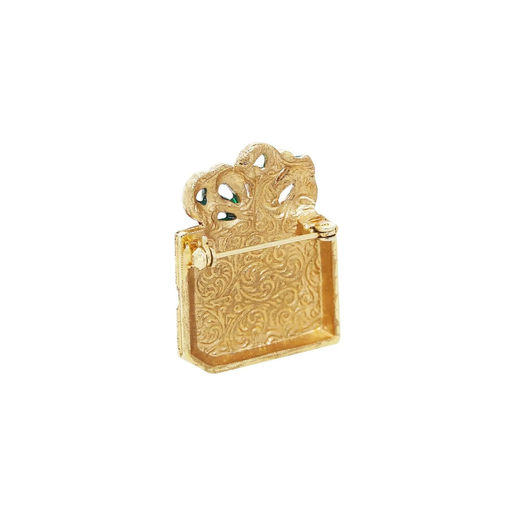 1928 Jewelry Red Christmas Present Crystal Gift Box Brooch Pin