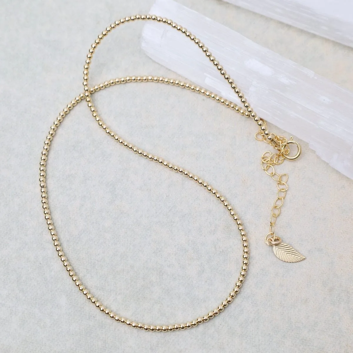 2mm Gold Filled Bead Choker Necklace