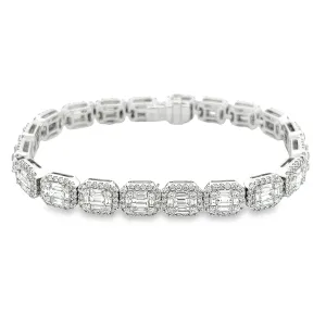 8.63ct 18k White Gold Diamond Bracelet