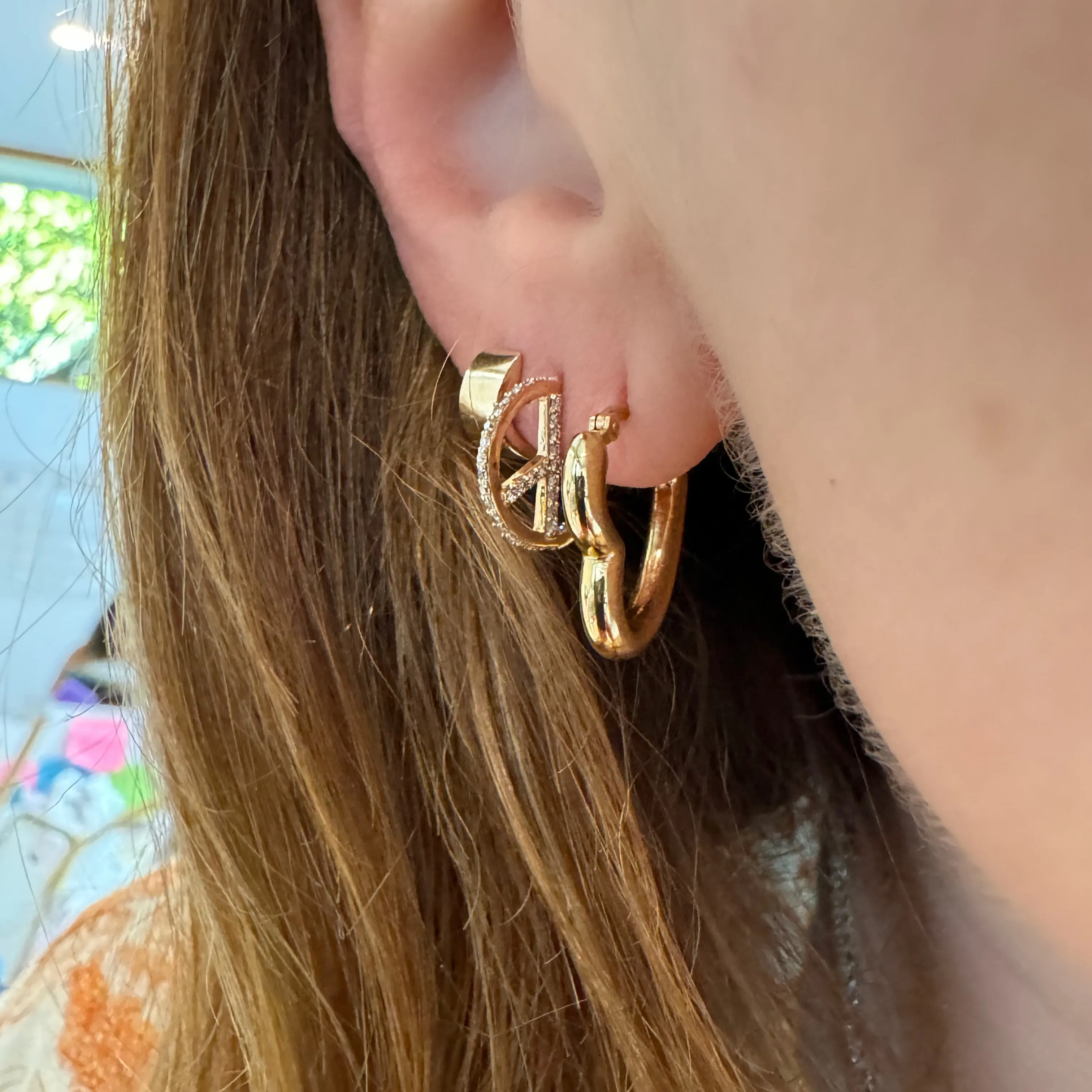 A Peace of Perfection Small Diamond Hoop Earrings