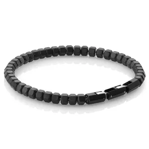 Black Ip Matte Hexagon Beads Bracelet | Italgem Steel