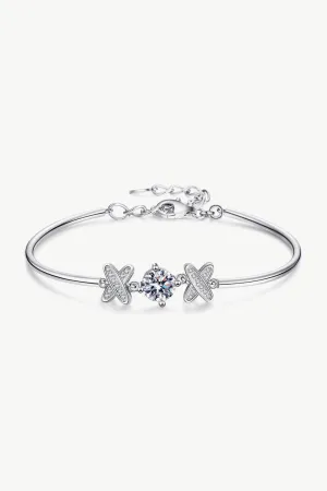 Blissful 925 Silver Bangle with 1 Carat Moissanite