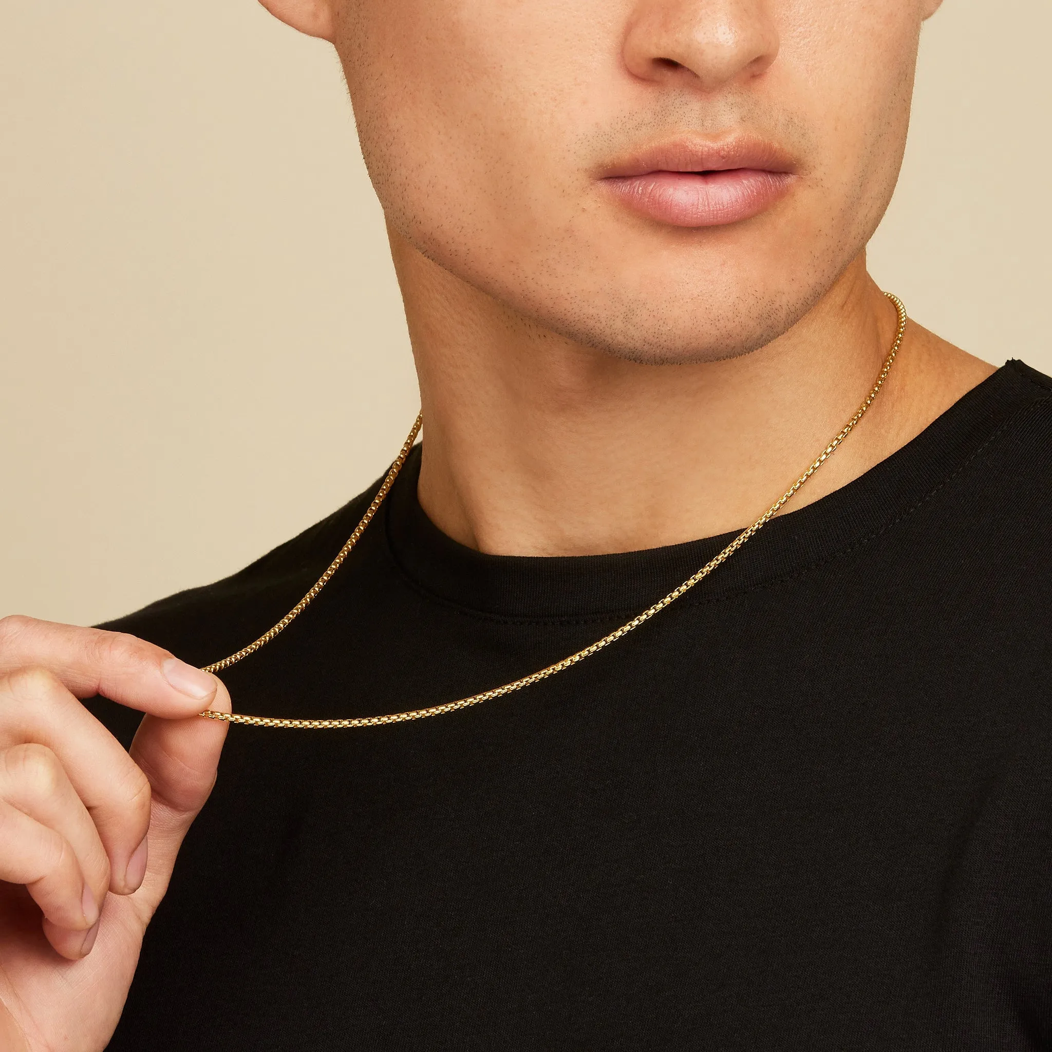 Box Chain, Gold Vermeil (2mm)