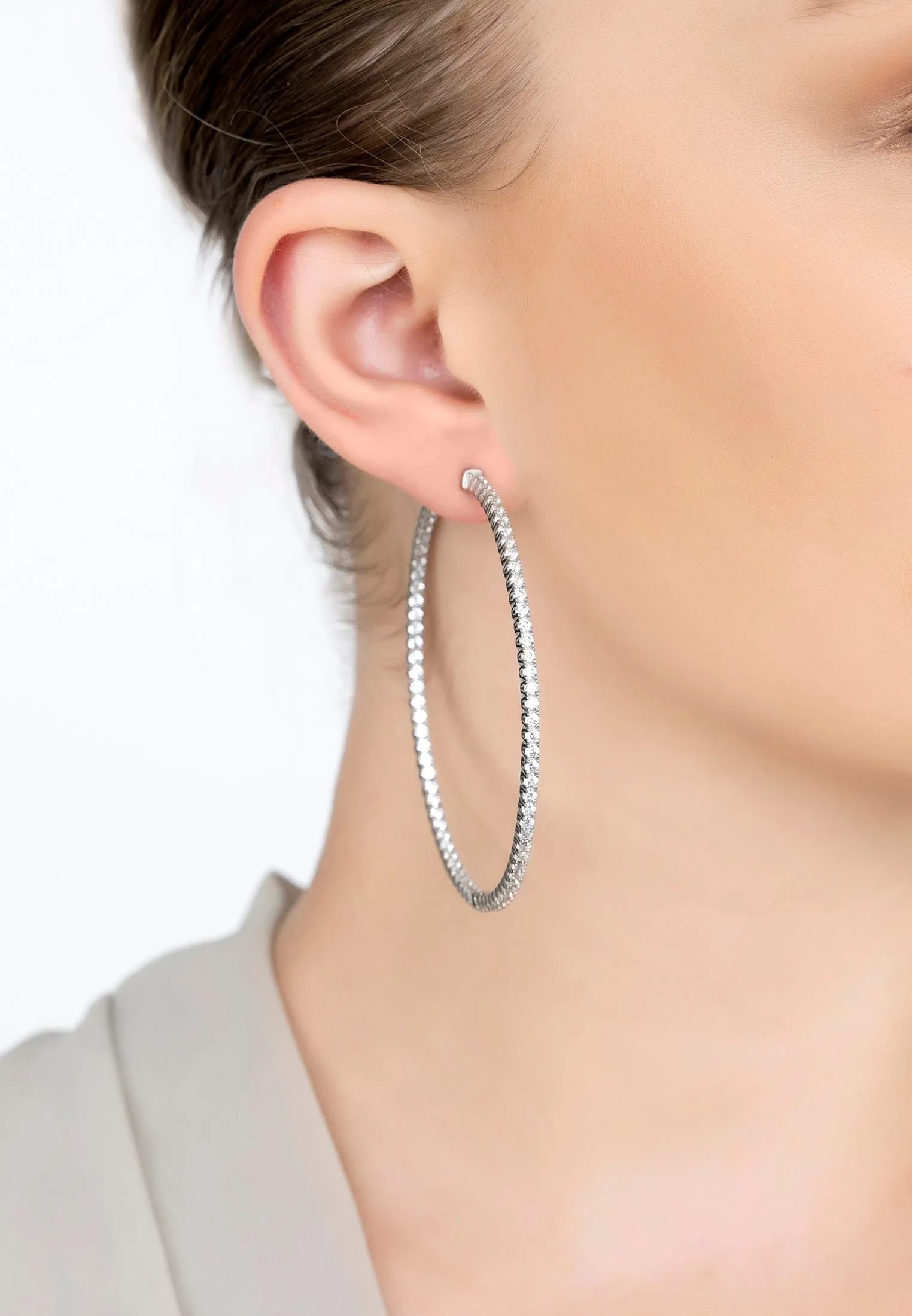 Brooklyn Large Hoop Earrings Silver
