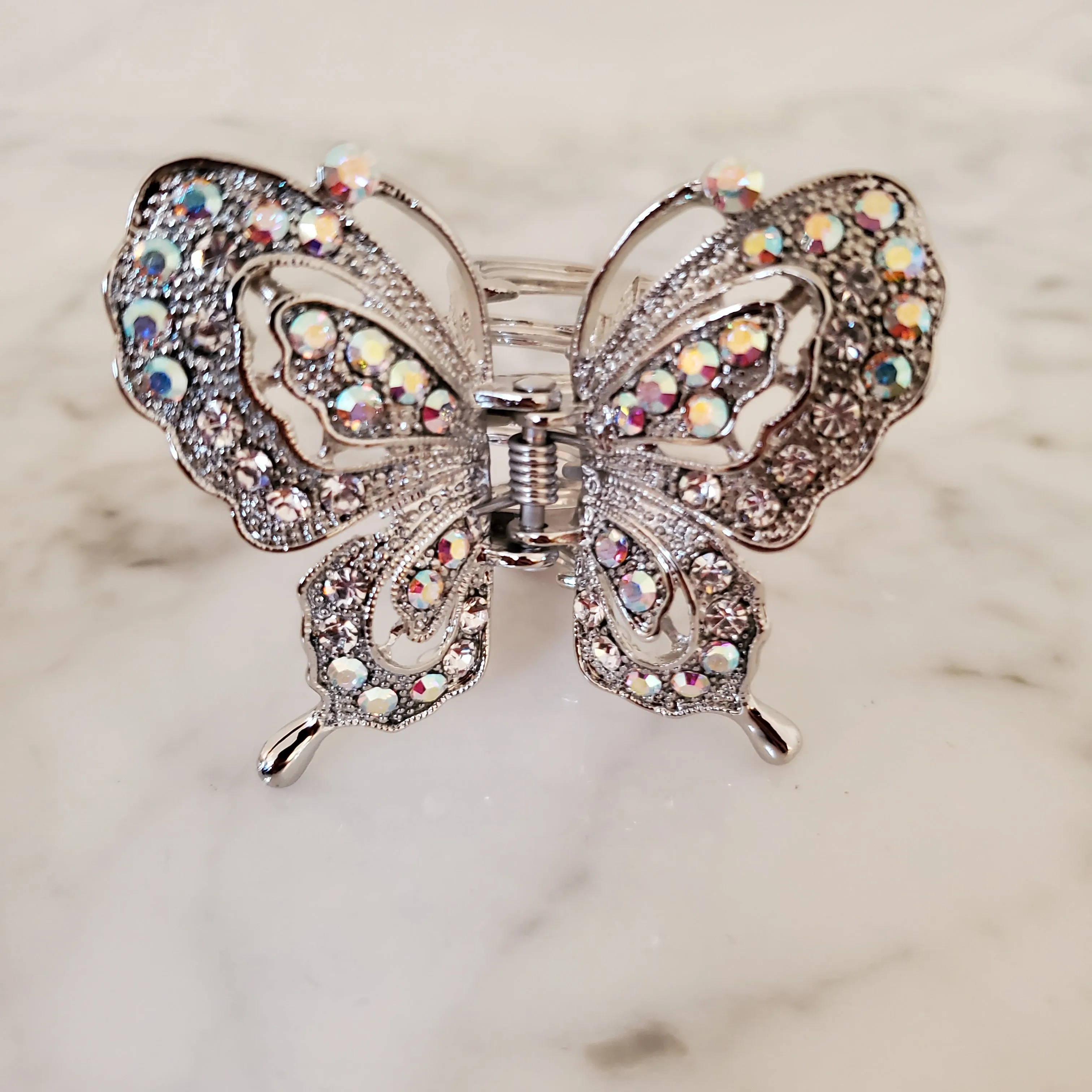 Butterfly Rhinestone Metal Hair Claw