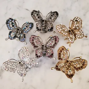 Butterfly Rhinestone Metal Hair Claw