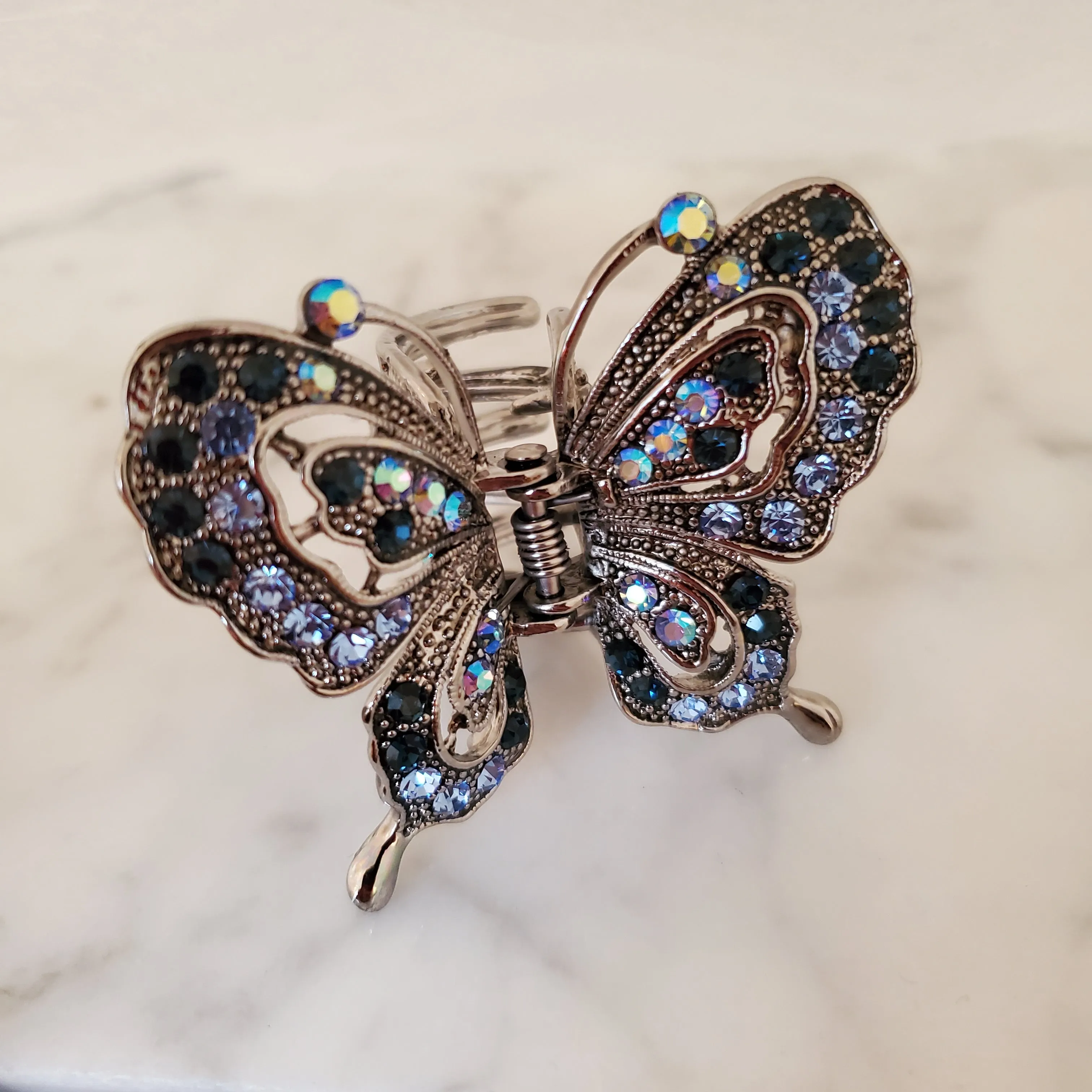 Butterfly Rhinestone Metal Hair Claw