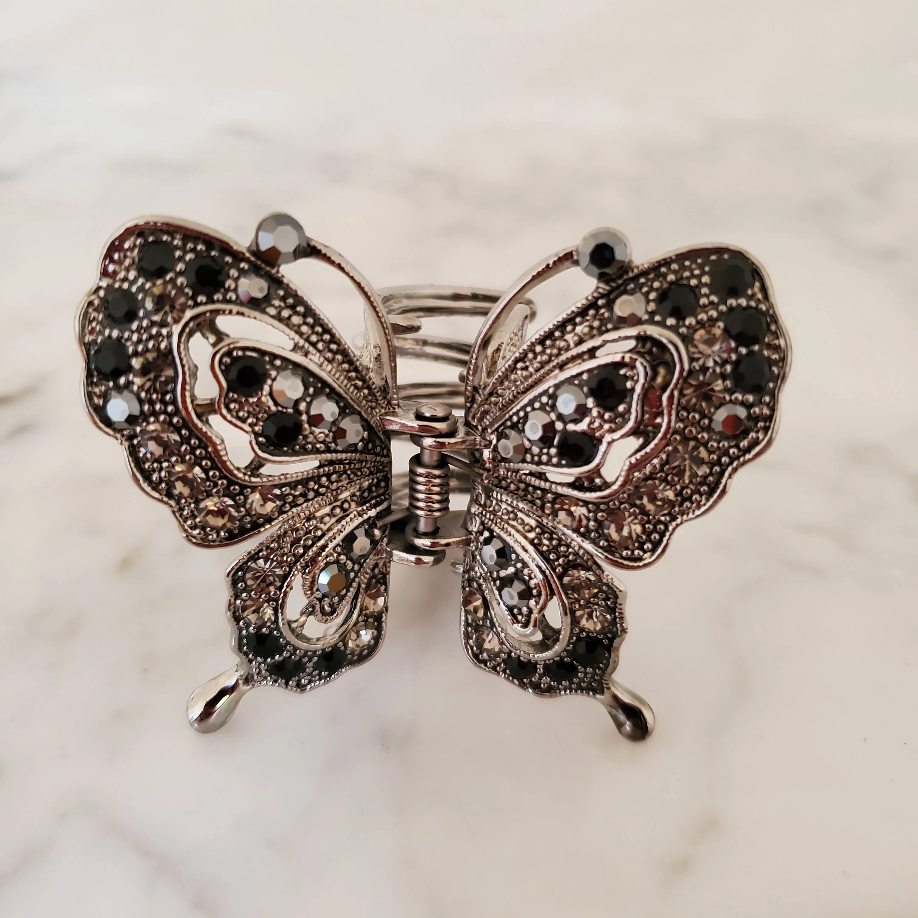 Butterfly Rhinestone Metal Hair Claw
