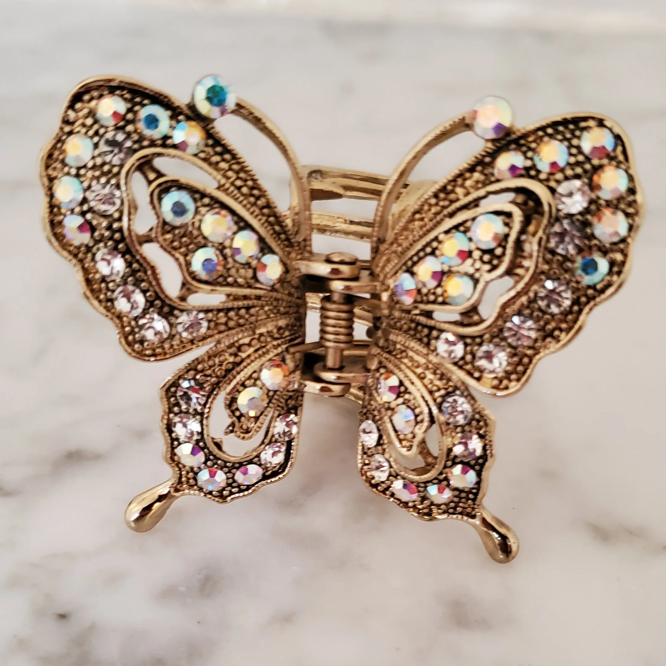 Butterfly Rhinestone Metal Hair Claw
