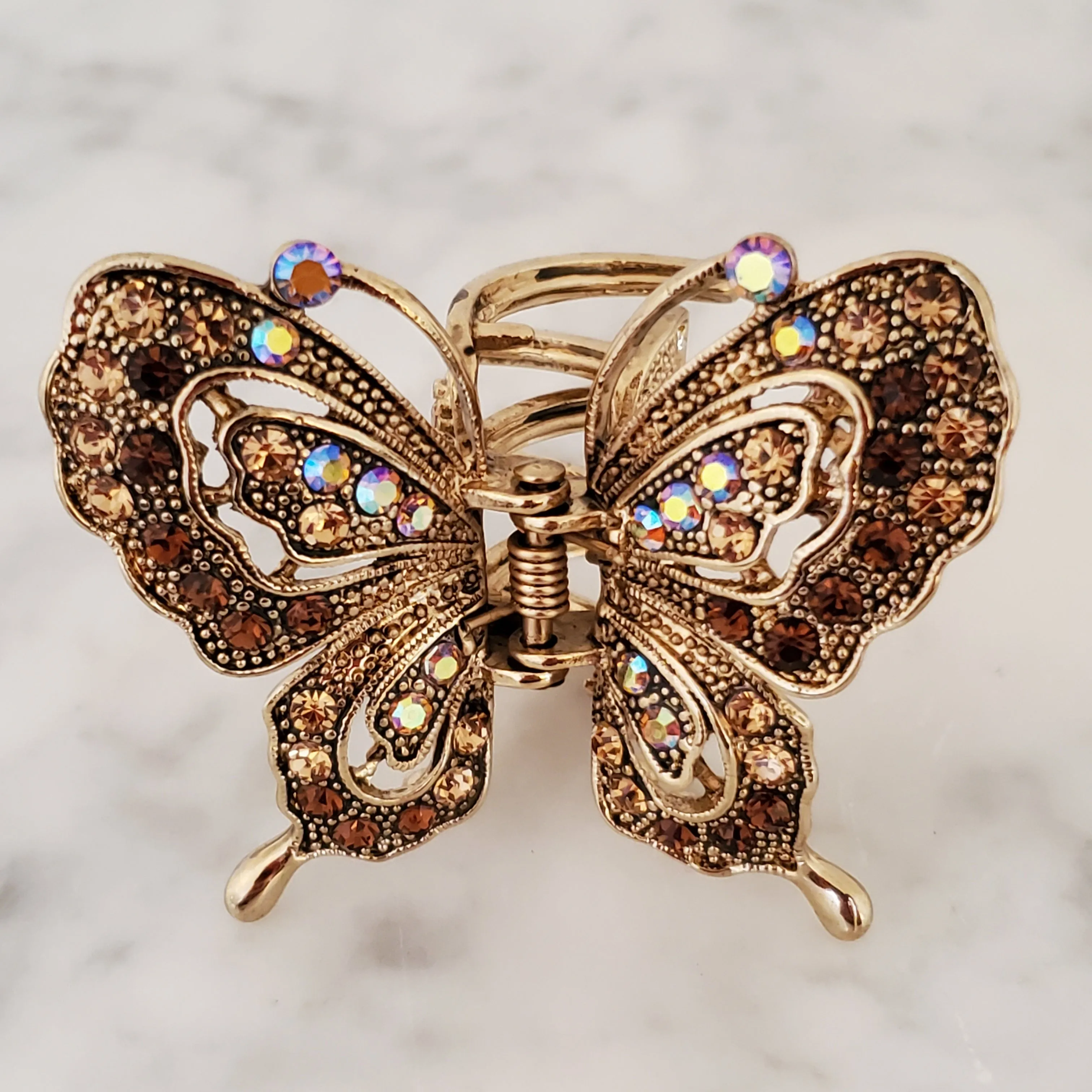 Butterfly Rhinestone Metal Hair Claw