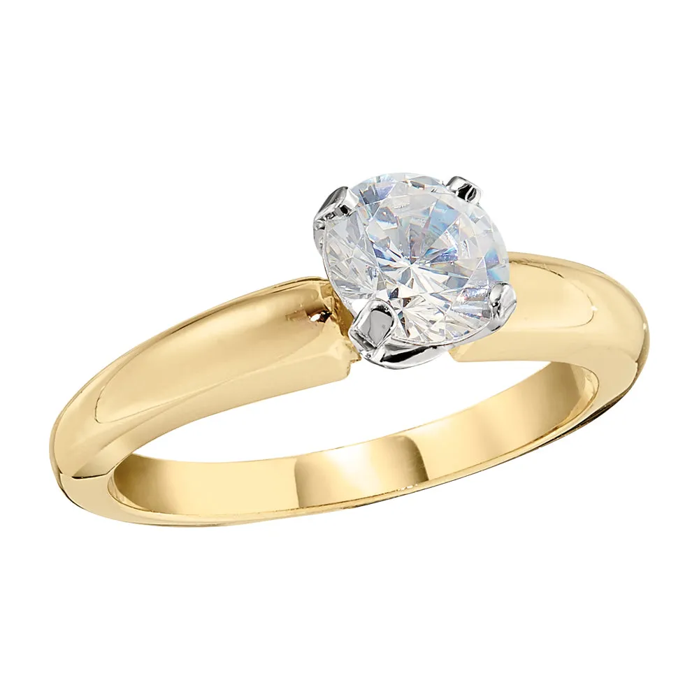 Classic Broad Shoulder Solitaire Engagement Ring Setting