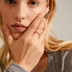 Coby Recycled Crystal Ring | Gold