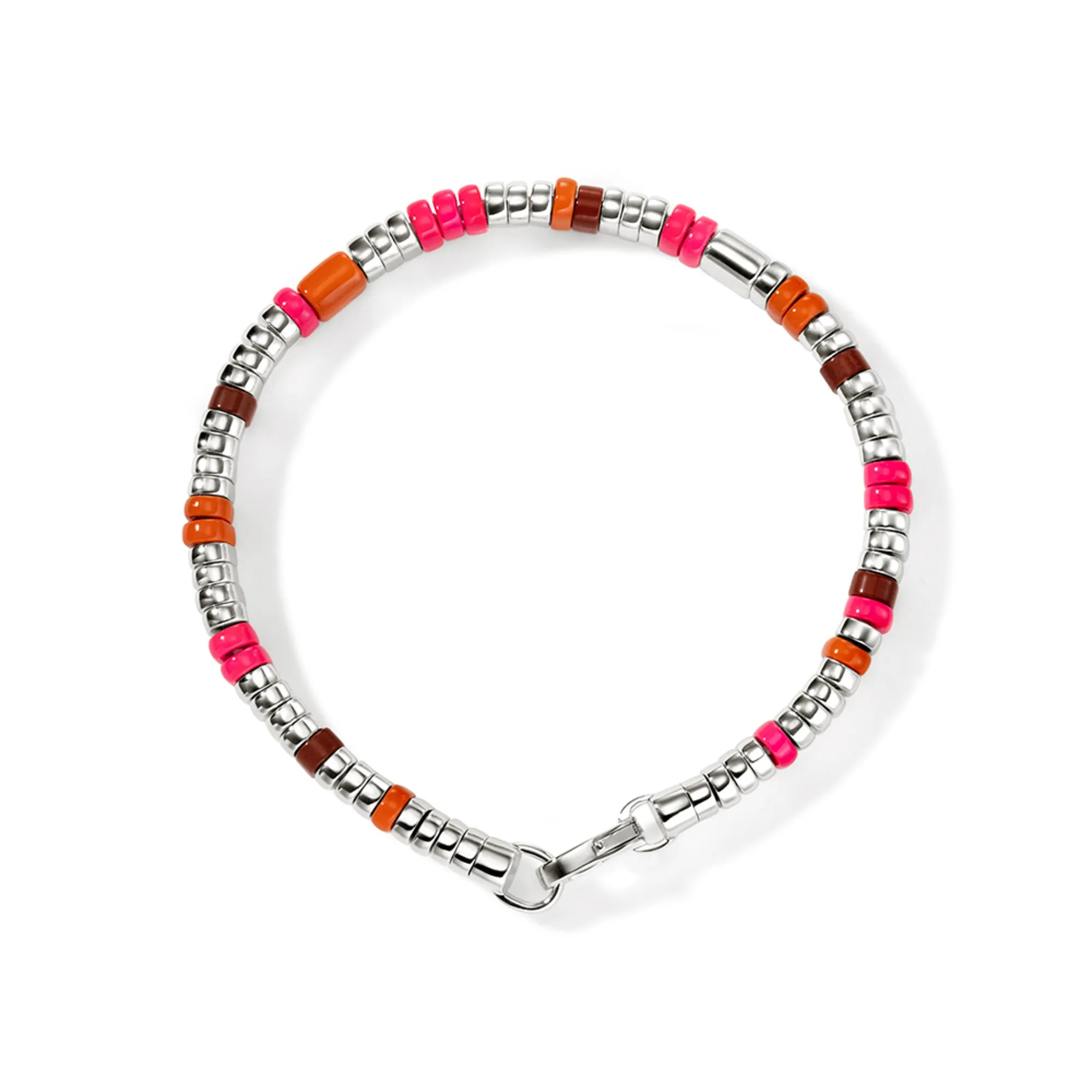 Colorblock Bracelet, Silver, Slim|BUS9012251PKORRJ