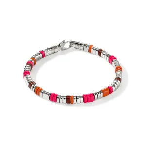 Colorblock Bracelet, Silver, Slim|BUS9012251PKORRJ