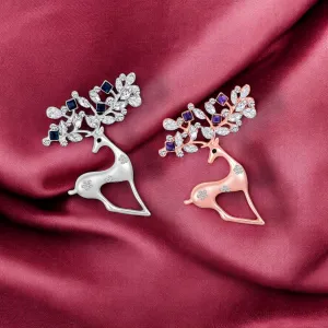 Combo of 2 Cute Deer-Shaped Saree Pin / Wedding Brooch Lapel Pin