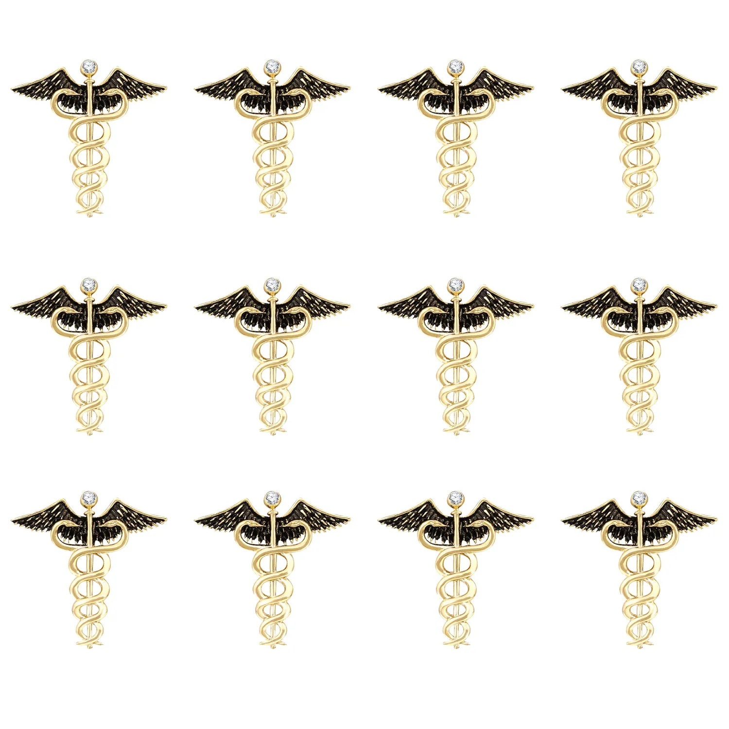 Combo of Caduceus Doctor's Brooch / Lapel Pin
