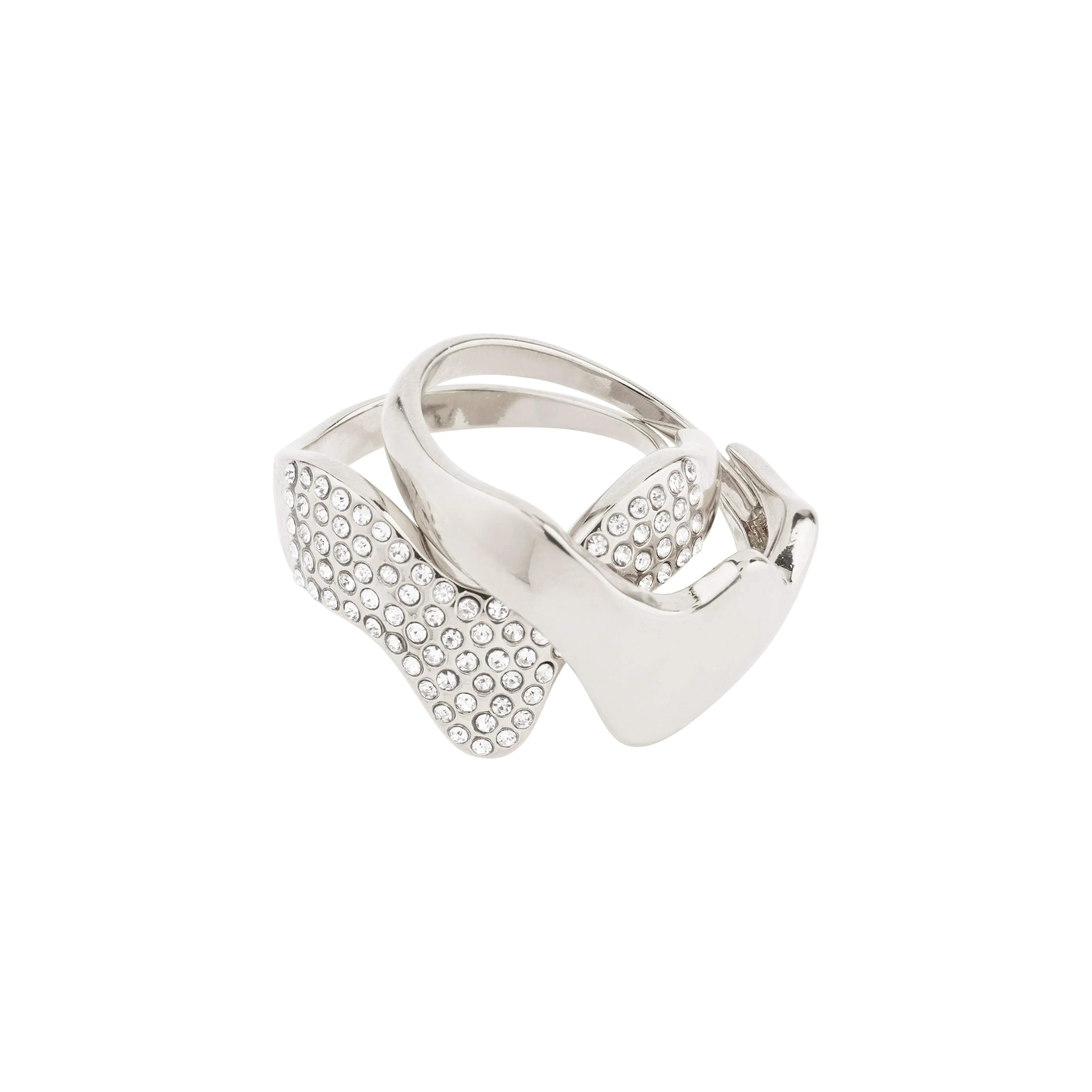CONNECT 2-in-1 set crystal ring silver-plated