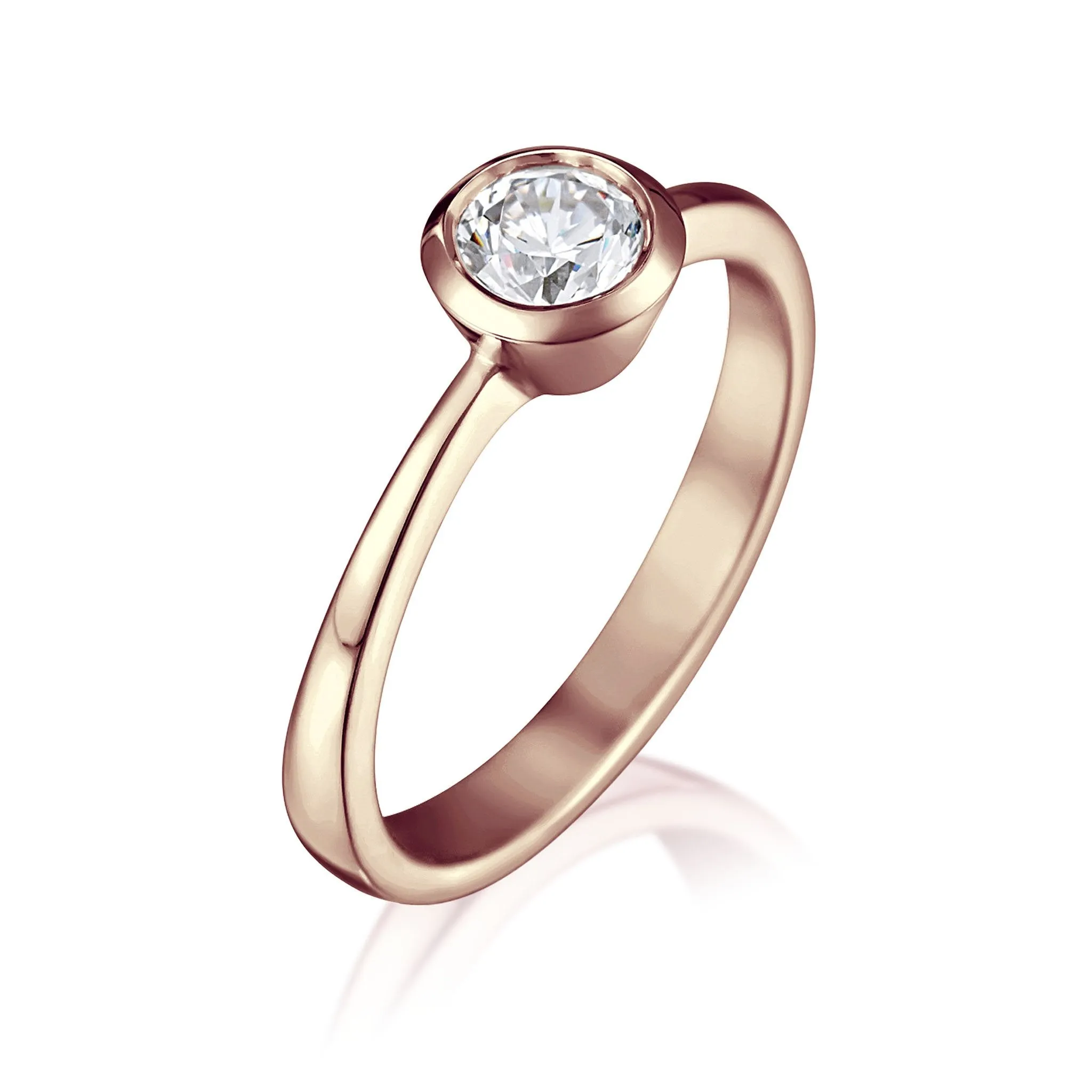 Contemporary 0.50ct Solitaire Diamond Ring in 9ct Rose Gold