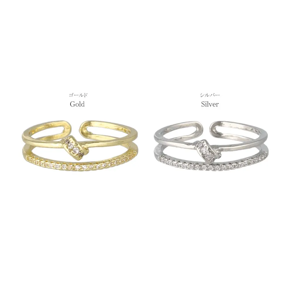 Diamante Detail Double Ring