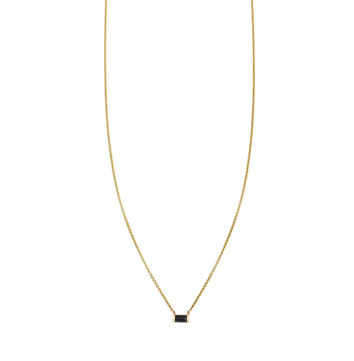 Emerald Cut Black Diamond Necklace
