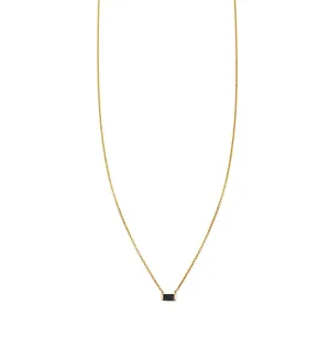 Emerald Cut Black Diamond Necklace