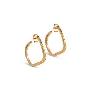 Enamel Copenhagen Sway Hoop Earrings-Gold