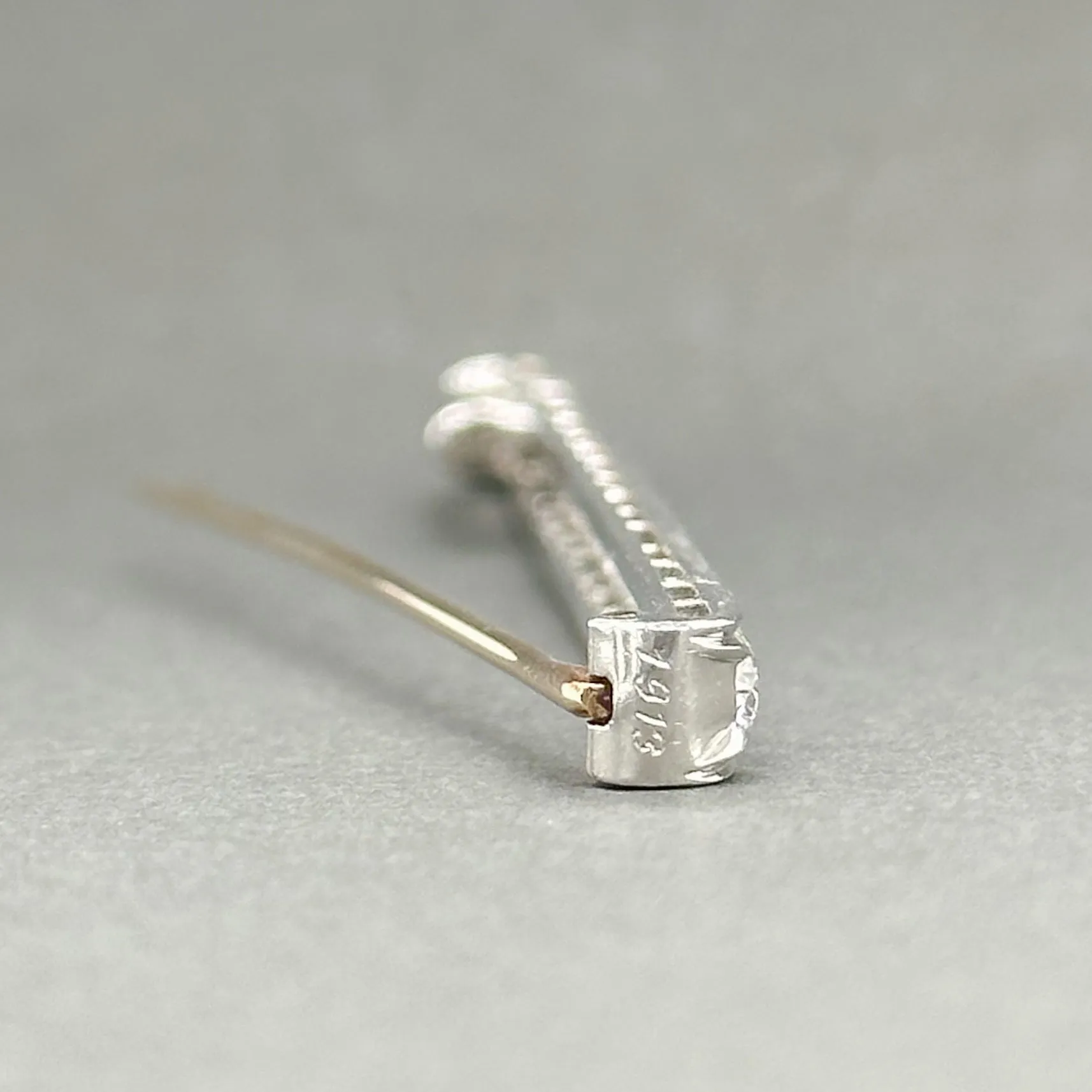 Estate Edwardian Platinum & 14K R Gold 2.83cttw H/VS2-SI1 OMC Diamond Pin