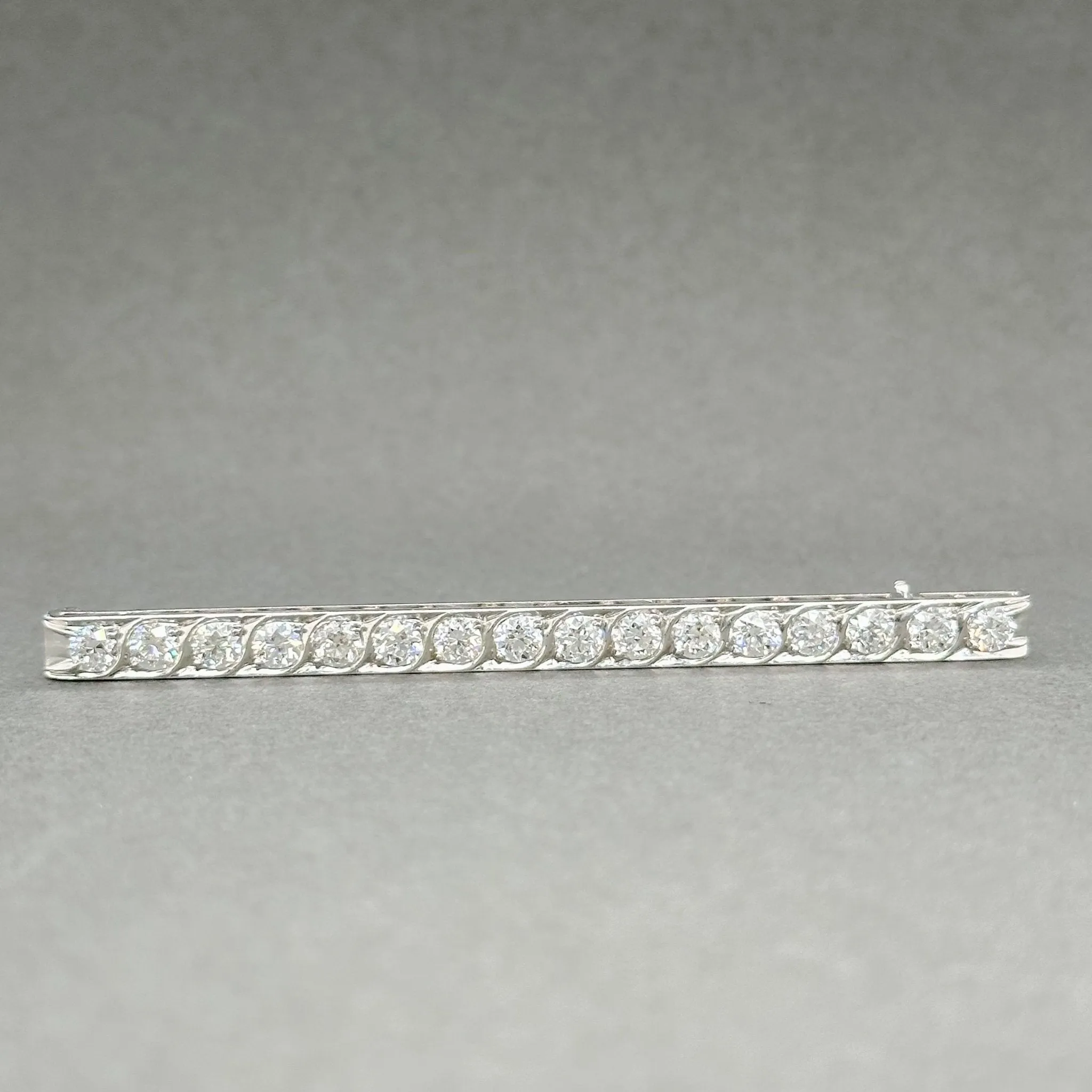 Estate Edwardian Platinum & 14K R Gold 2.83cttw H/VS2-SI1 OMC Diamond Pin