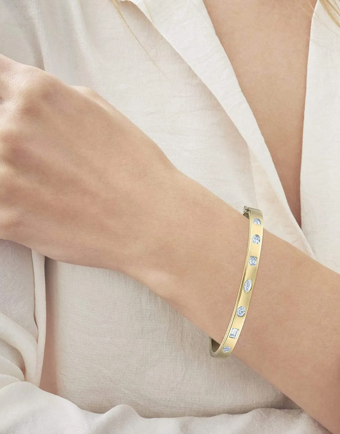Fancy Shape Diamond Stack Bangle