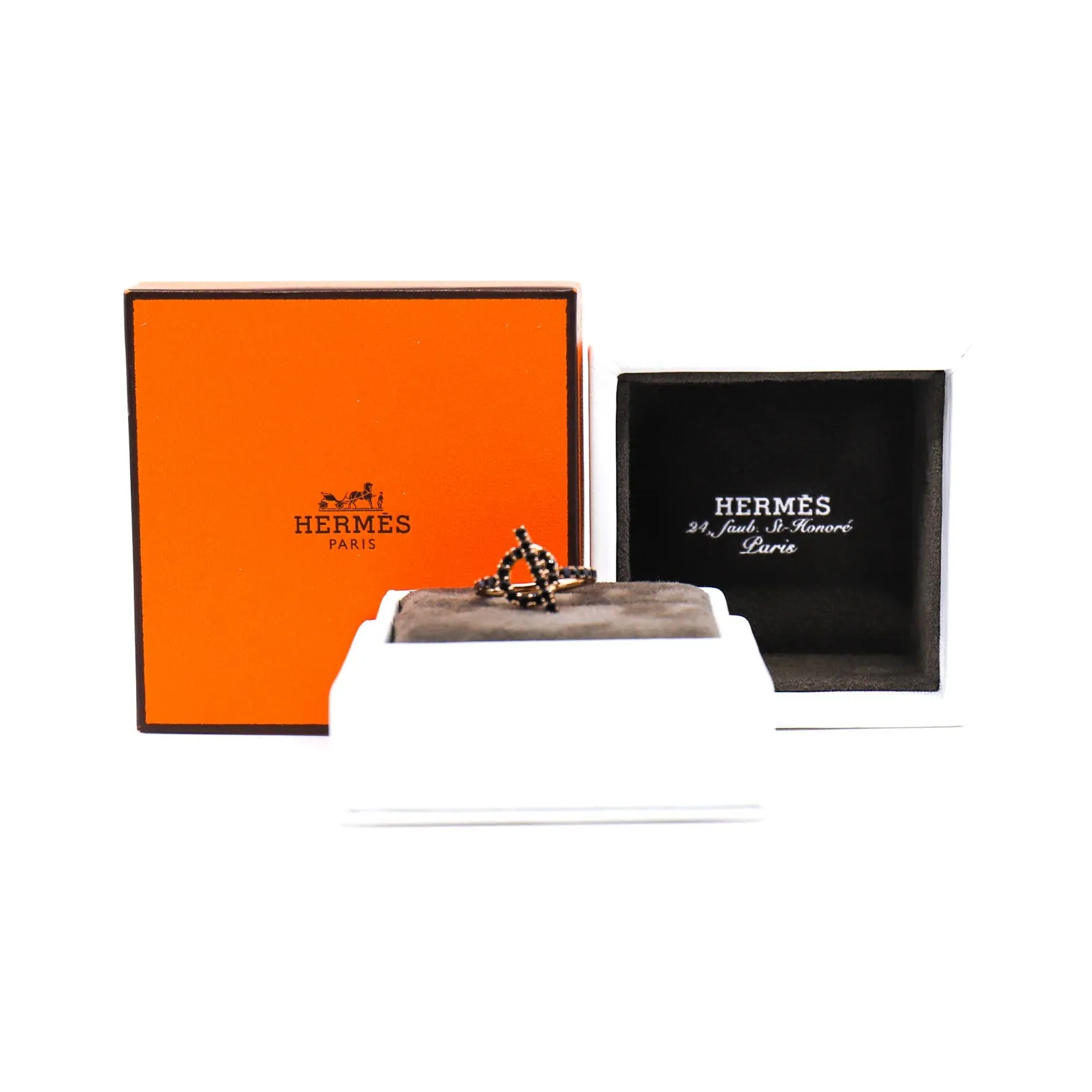 finesse black crystal ring in 18k wg  #51