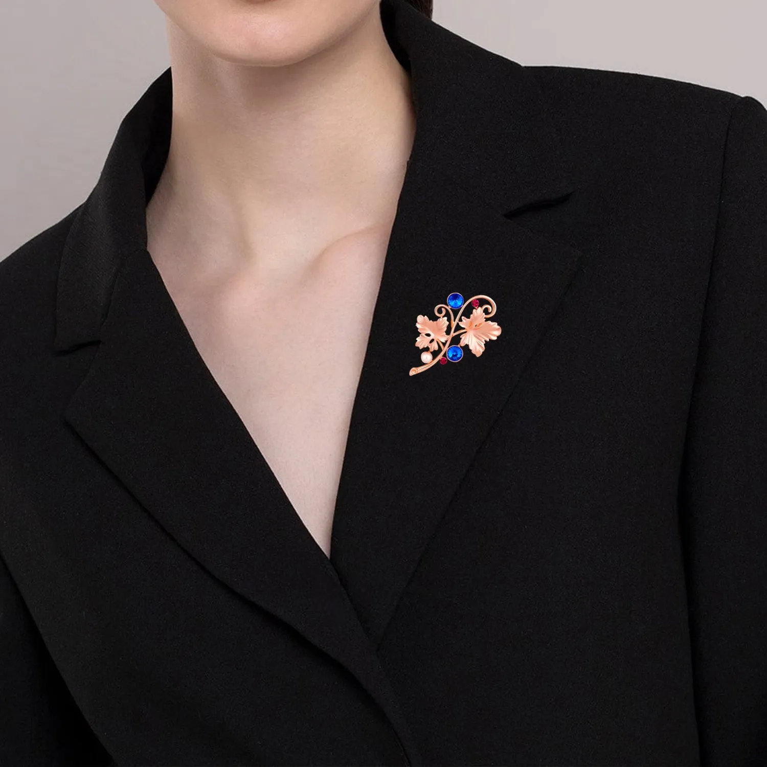 Floral Shaped Studded Saree Pin / Wedding Brooch