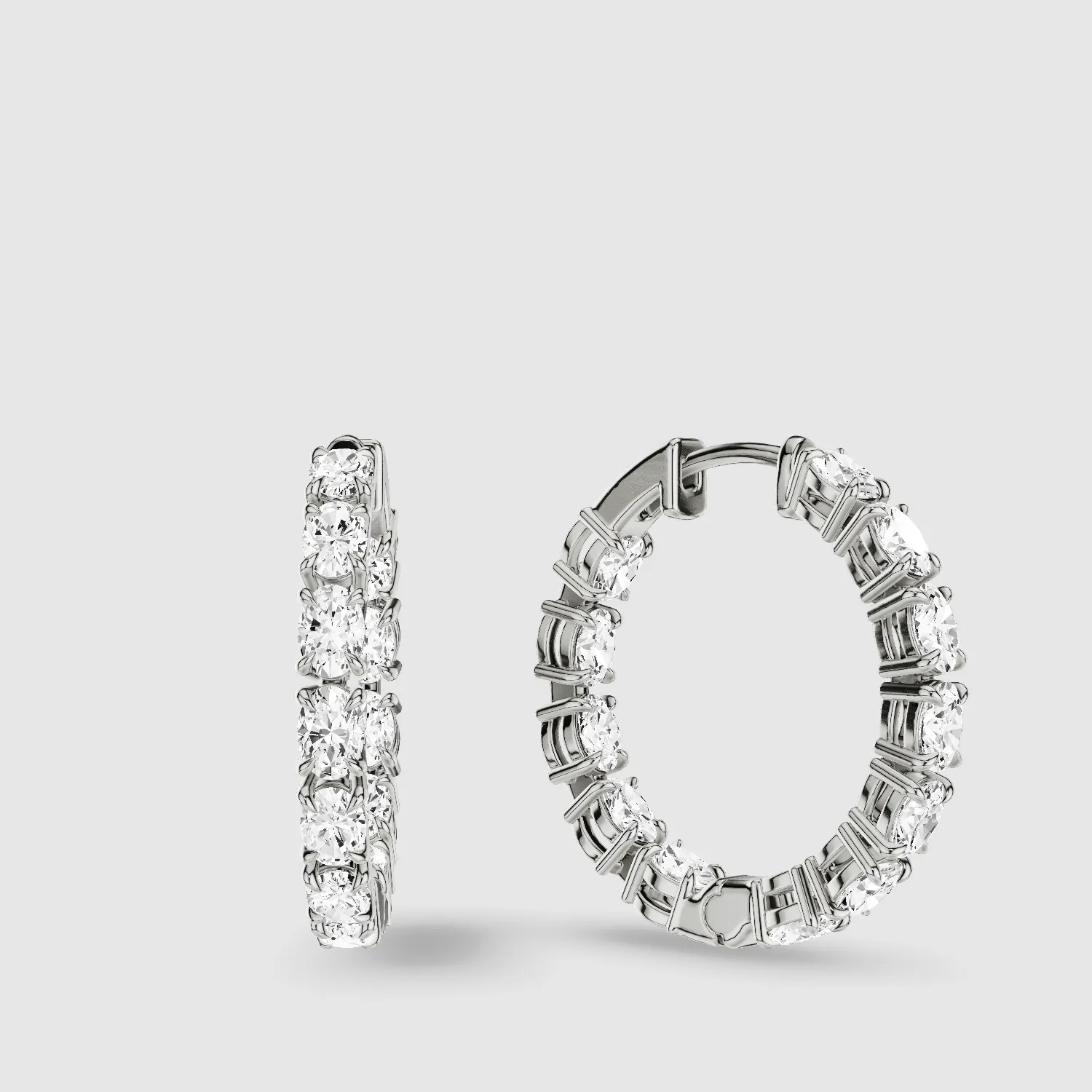 Front-Back Lab Grown Diamond Hoops-Oval