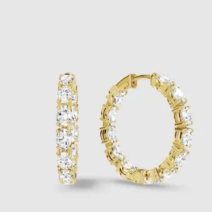 Front-Back Lab Grown Diamond Hoops-Oval