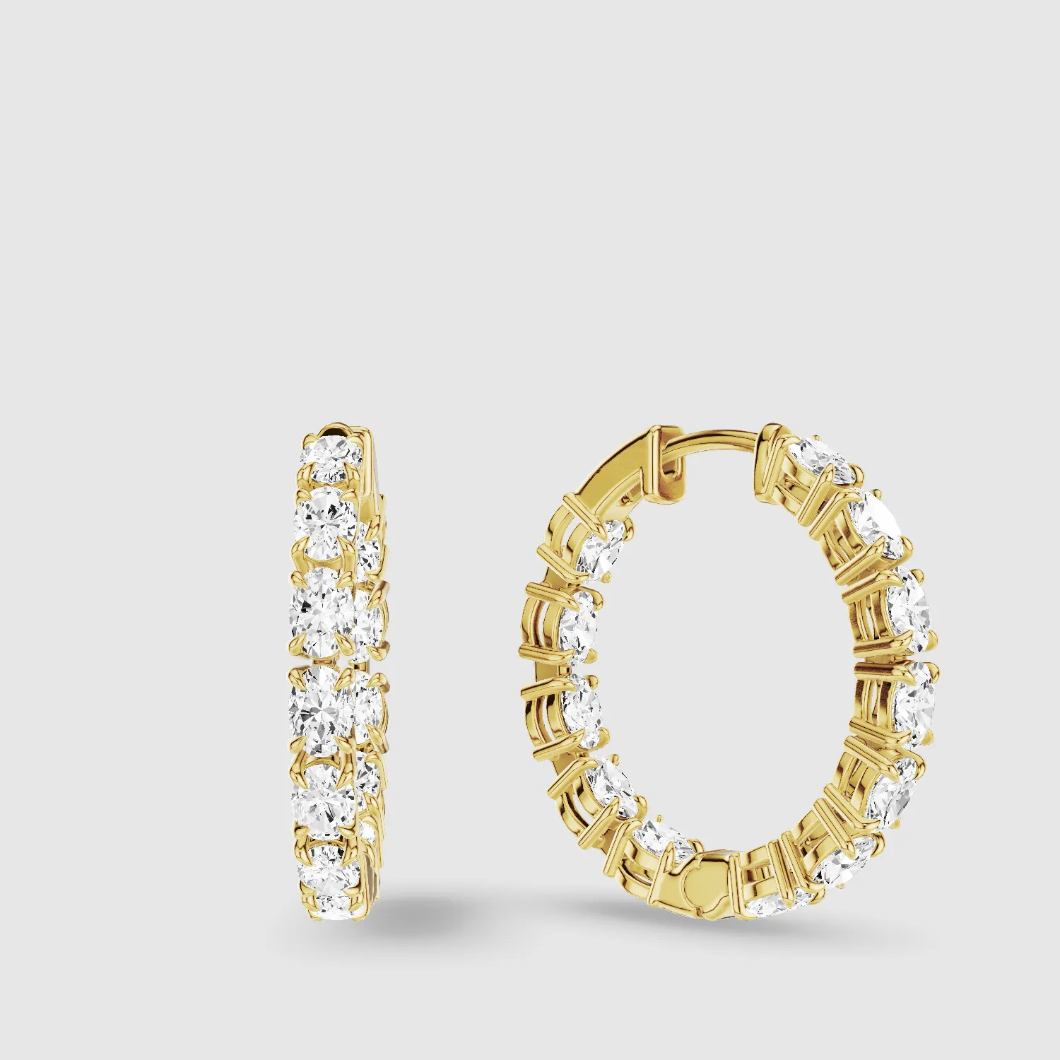 Front-Back Lab Grown Diamond Hoops-Oval