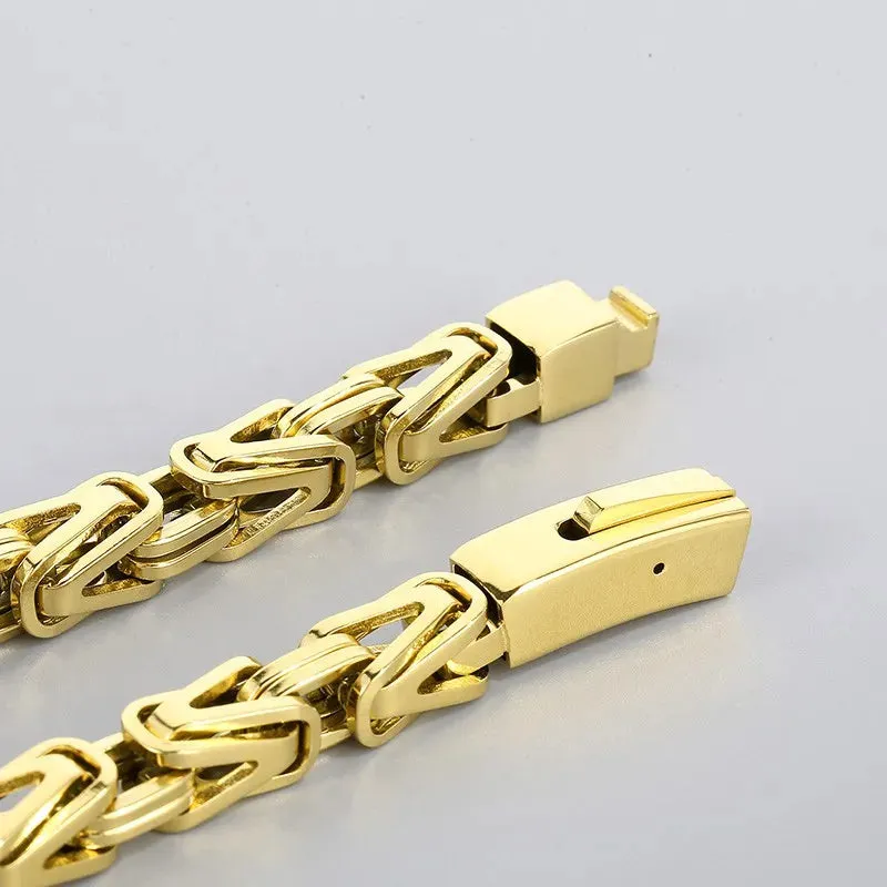 FZ 65cm Stainless Steel Multiple Color Byzantine Chain Necklace
