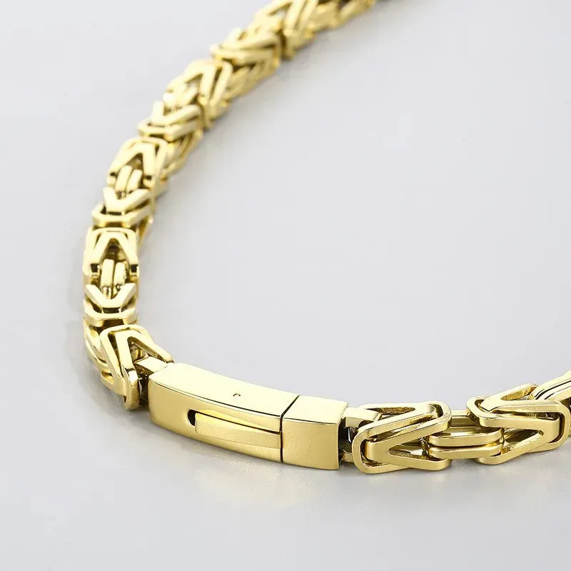 FZ 65cm Stainless Steel Multiple Color Byzantine Chain Necklace