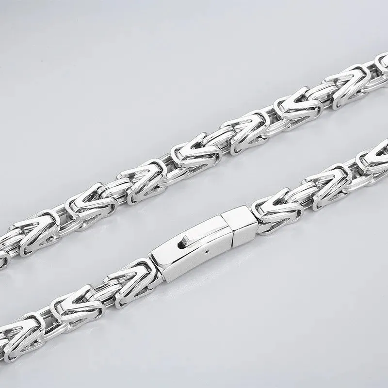 FZ 65cm Stainless Steel Multiple Color Byzantine Chain Necklace